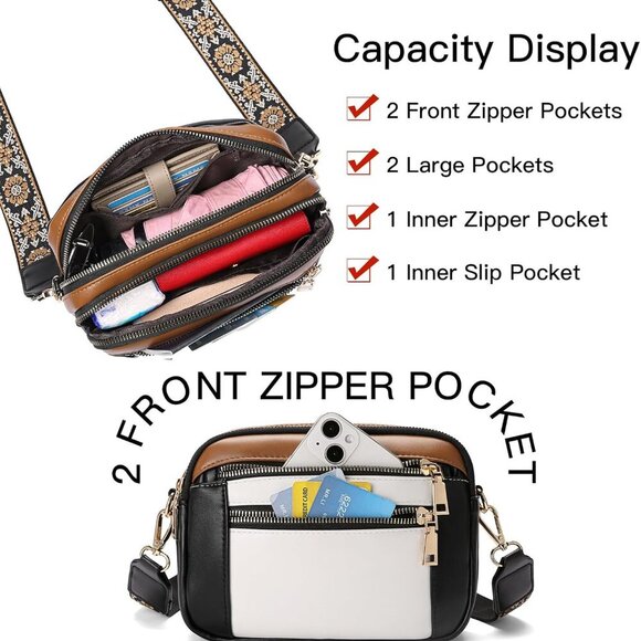 Crossbody Purses for Women Small Crossbody Bags Vegan Leather Trendy Shoulder Ha - Picture 4 of 7